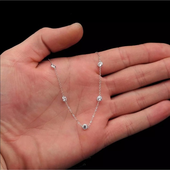 MERAKi Diamonds Jewelry - Sale* 4Ct Diamond 14K White Gold Bezel Necklace